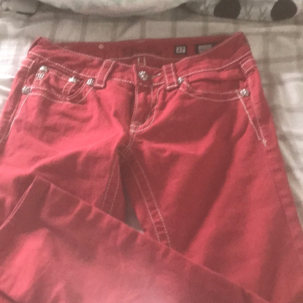 Red miss me jeans